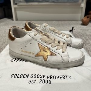 Golden Goose Superstar Low Top Womens Sneaker Optic White Peach Pink 35EU 5 US